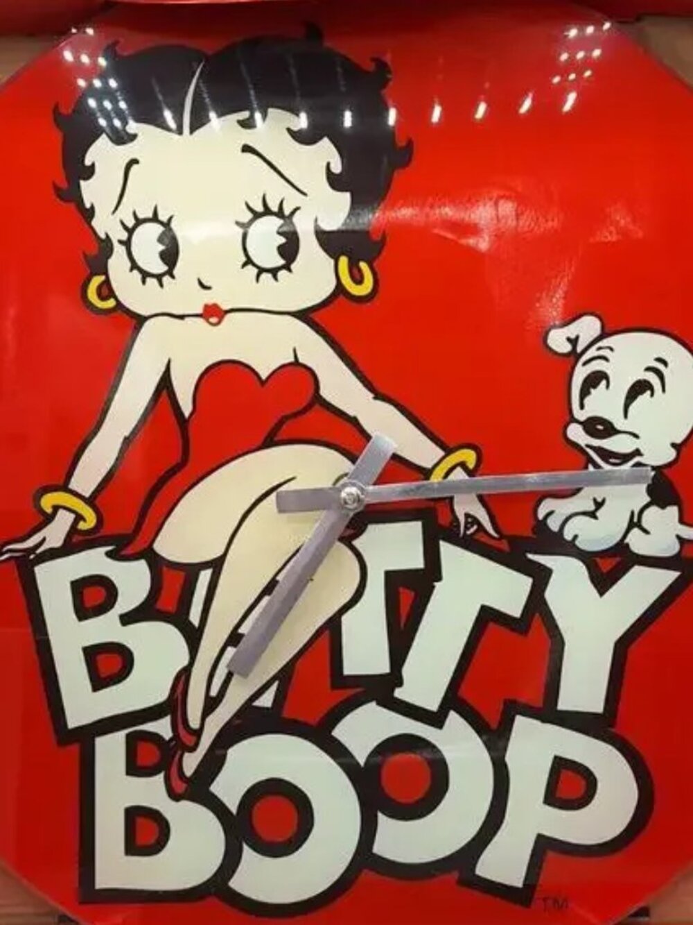 Betty Boop Red And White Glass Wall